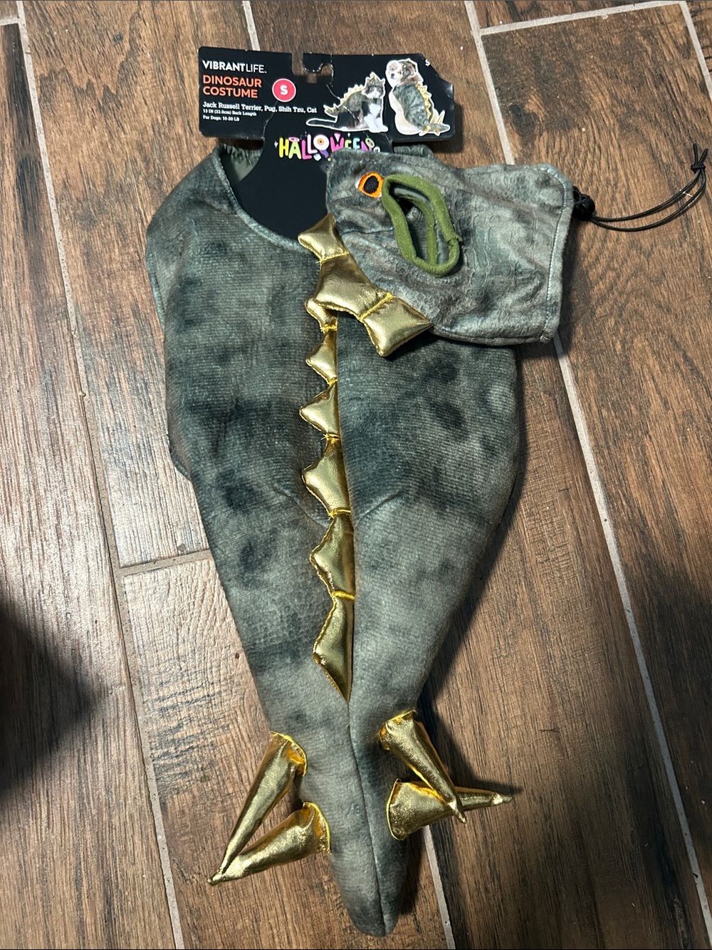 Vibrant Olive Green Dinosaur Costume with Gold Spikes